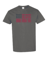 Patriotic Bullet Flag 2nd Amendment Support Tee showcasing American flag made of bullets.