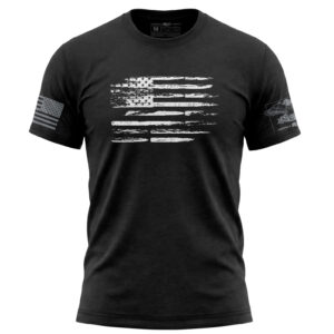 Bullet flag t-shirt with American flag made from bullets and ammunition - 2nd Amendment patriotic shirt for gun rights supporters