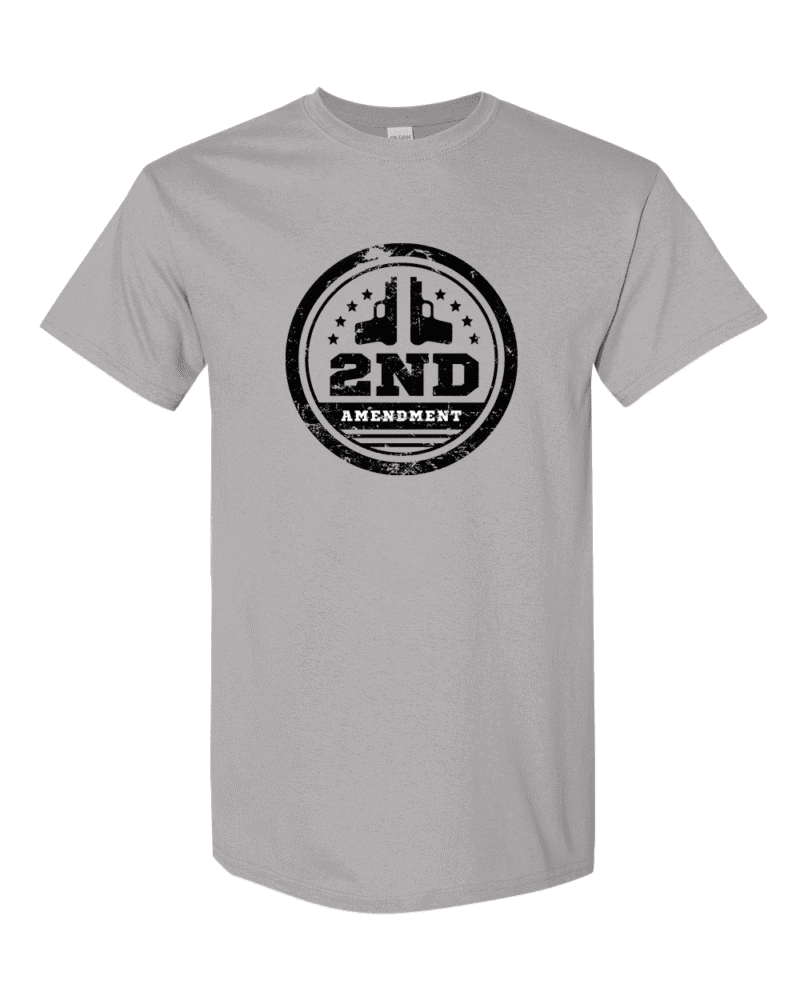 2nd Amendment Support Distressed Badge T-Shirt - Patriotic Tee for Gun Rights Supporters