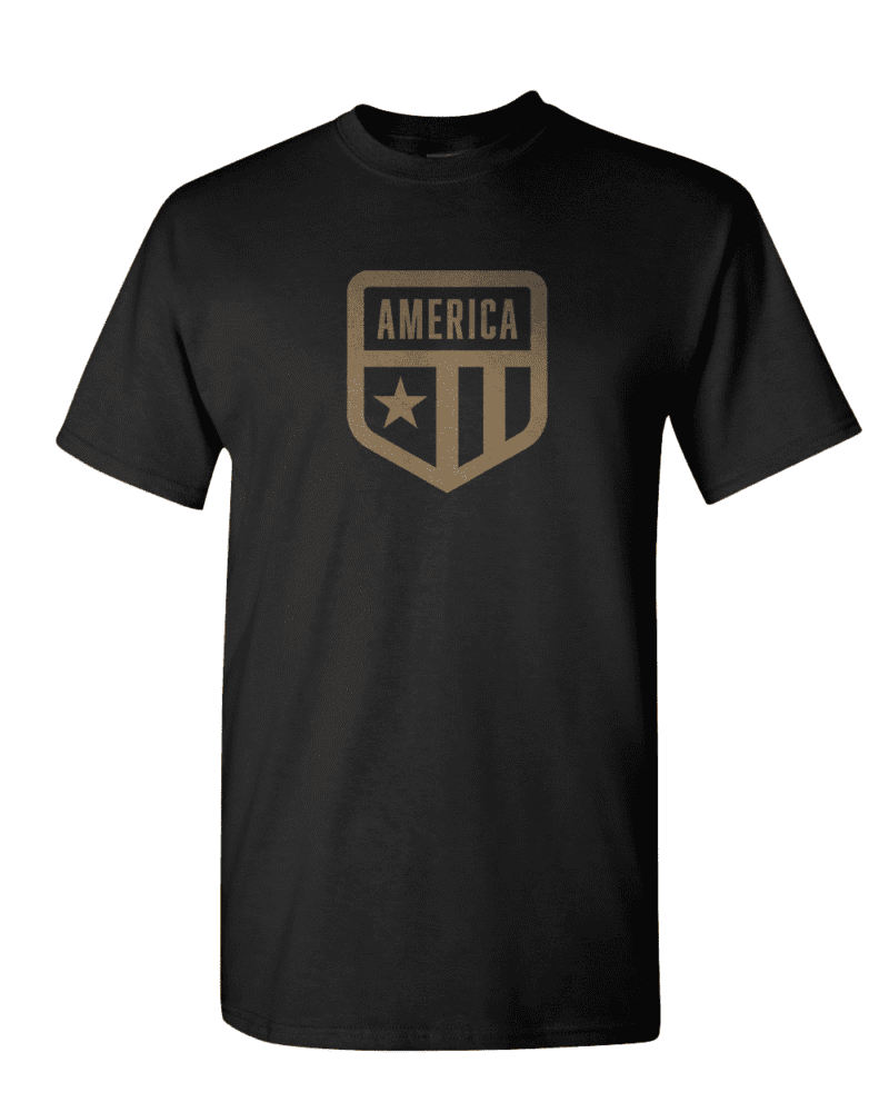 America Badge Logo Shirt - Patriotic Tee with Badge Logo Design