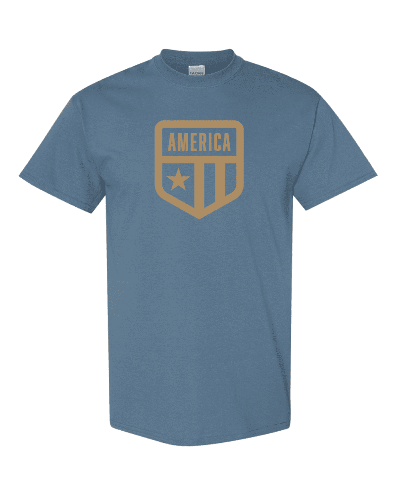 America Badge Logo Shirt - Patriotic Tee with Badge Logo Design