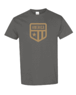 America badge shirt with patriotic logo design - premium American patriot cotton tee for constitutional freedom supporters
