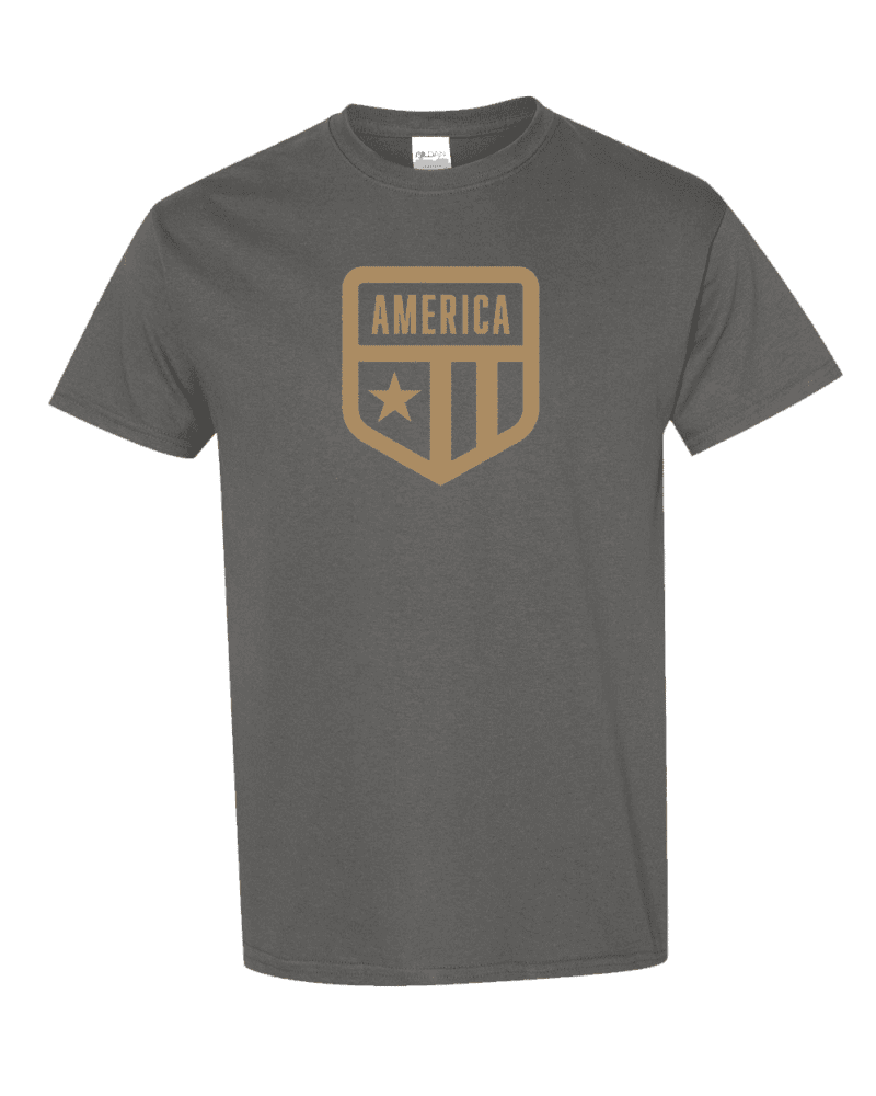 America badge shirt with patriotic logo design - premium American patriot cotton tee for constitutional freedom supporters