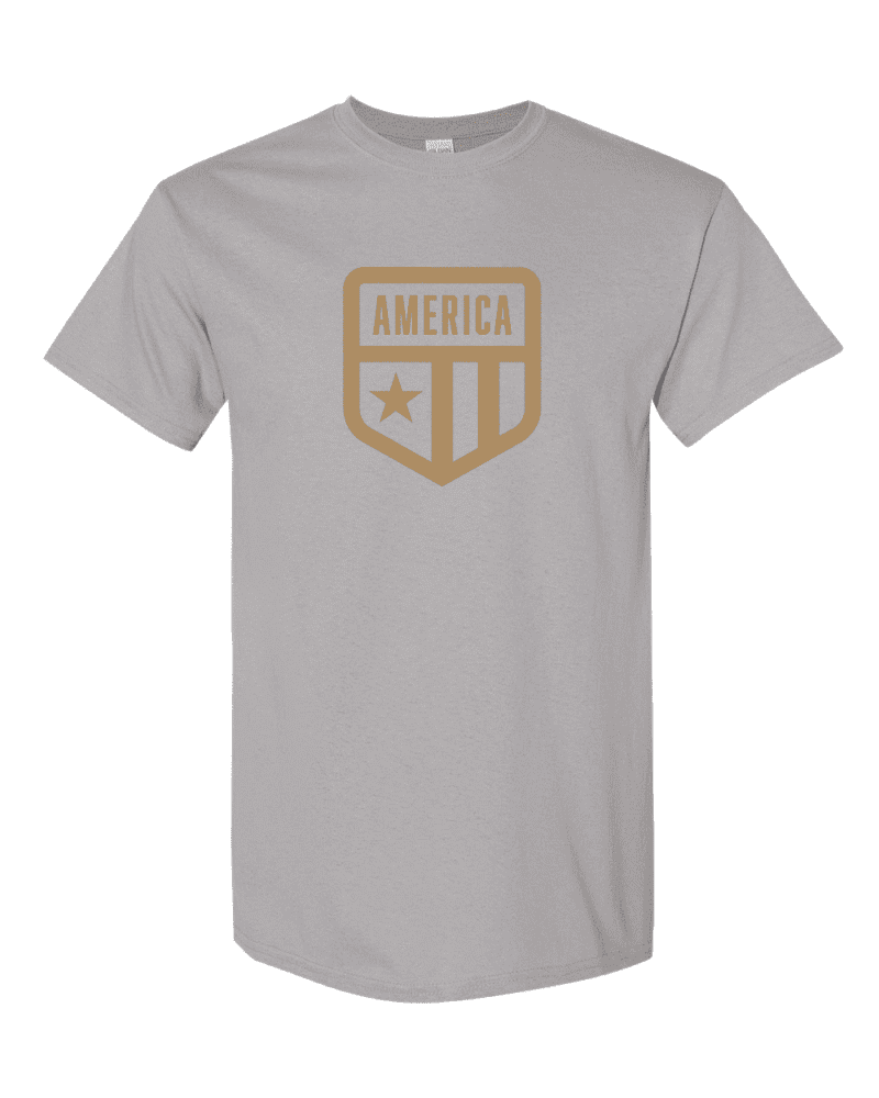 America Badge Logo Shirt - Patriotic Tee with Badge Logo Design