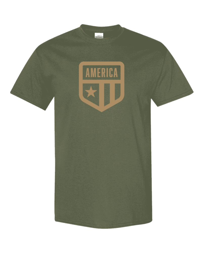 America Badge Logo Shirt - Patriotic Tee with Badge Logo Design