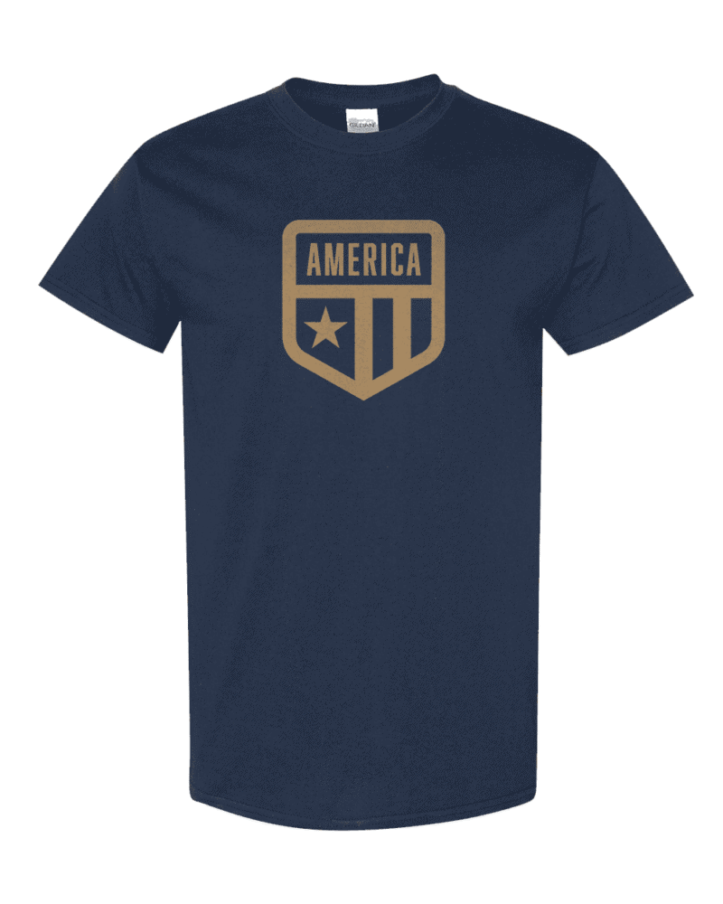 America Badge Logo Shirt - Patriotic Tee with Badge Logo Design