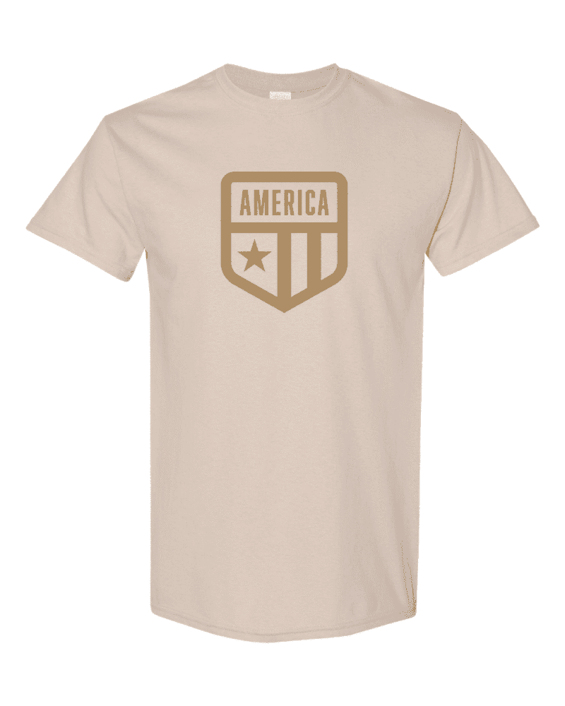 America Badge Logo Shirt - Patriotic Tee with Badge Logo Design