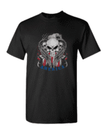 American Eagle And Skulls T-shirt - Patriotic Tee with Eagle and Skull Design
