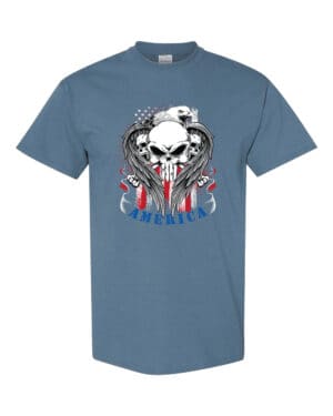 American eagle skulls t-shirt with striking patriotic eagle and skulls design - premium cotton tee celebrating American strength and freedom