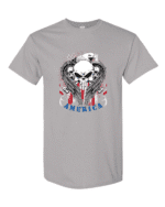 American Eagle And Skulls T-shirt - Patriotic Tee with Eagle and Skull Design