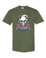 American Eagle And Skulls T-shirt - Patriotic Tee with Eagle and Skull Design