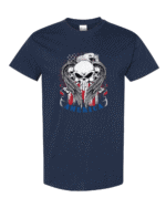 American Eagle And Skulls T-shirt - Patriotic Tee with Eagle and Skull Design