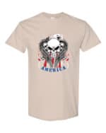 American Eagle And Skulls T-shirt - Patriotic Tee with Eagle and Skull Design