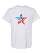 American patriotic star t-shirt with red and blue stars in flag colors - premium cotton shirt celebrating American freedom