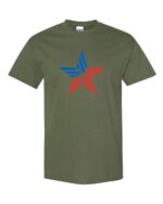 American Patriotic T-Shirt with red and blue stars