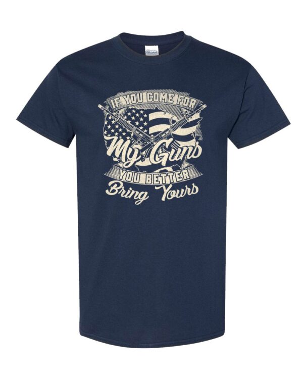 Second Amendment Defender Shirt with American flag and crossed rifles