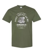 America land of the free 1776 shirt with Don't Tread On Me rattlesnake design - revolutionary patriotic tee celebrating independence