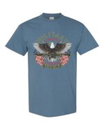 Military America T-shirt with bold eagle and American flag design