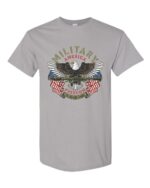 Freedom is never free t-shirt with military eagle holding grenade launcher - Military America patriotic tee honoring sacrifice