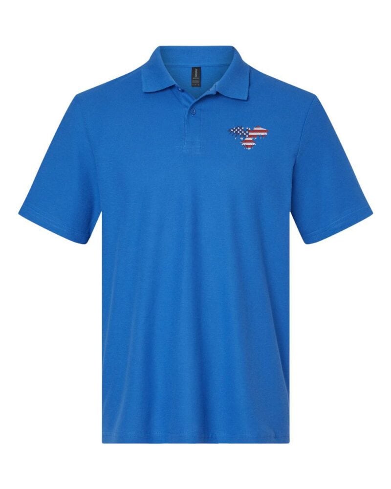 US Flag Colors American Eagle Polo Shirt - Patriotic Apparel