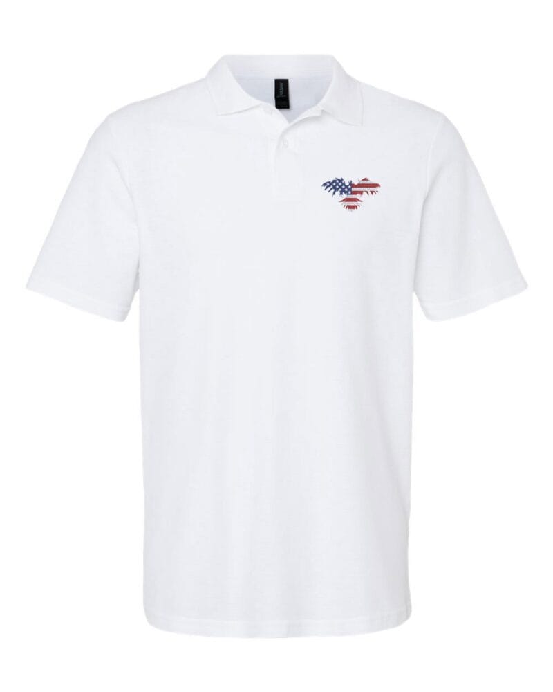 US Flag Colors American Eagle Polo Shirt - Patriotic Apparel