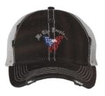 American Flag Eagle Distressed Trucker Hat - Patriotic We The People Cap