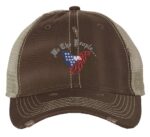 Constitutional eagle trucker hat with We The People embroidery - distressed patriotic cap with mesh back for constitutional advocates