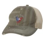 American Flag Eagle Distressed Trucker Hat - Patriotic We The People Cap