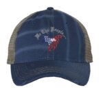 American Flag Eagle Distressed Trucker Hat - Patriotic We The People Cap