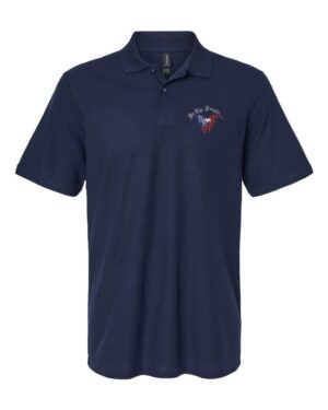 American flag eagle polo shirt with We The People embroidery on left chest - patriotic constitutional cotton polo for patriots