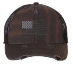 Black rifle flag hat with rifles forming American flag - 2nd Amendment tactical trucker cap with mesh back for gun rights supporters