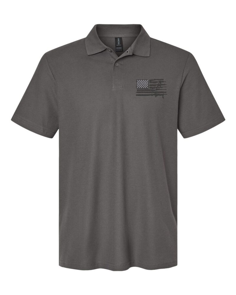 2nd Amendment Polo Shirt - Patriotic Rifle American Flag Polo