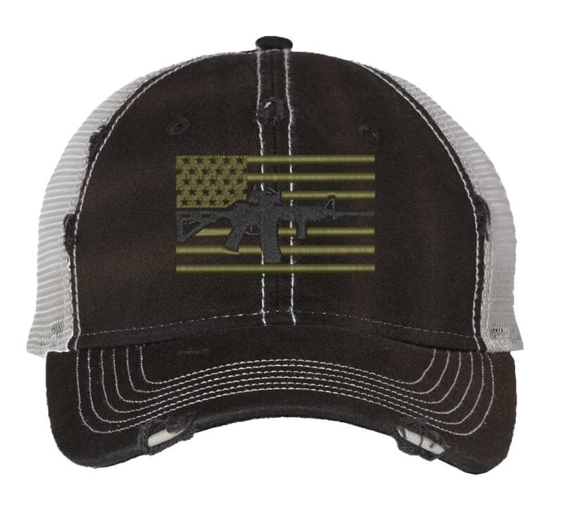 Second Amendment Trucker Hat - Patriotic Rifle Flag Cap