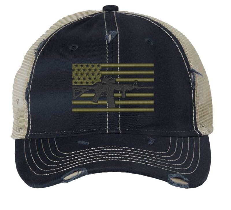 Second Amendment Trucker Hat - Patriotic Rifle Flag Cap