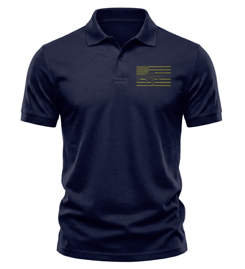 33P-AR15_American_Flag_2nd_Amendment_Polo_0002_Navy 33P AR15 American Flag 2nd Amendment Polo 0002 Navy