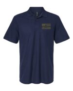 American flag rifle polo with 2nd Amendment embroidery - gun rights patriotic cotton polo for constitutional firearm supporters