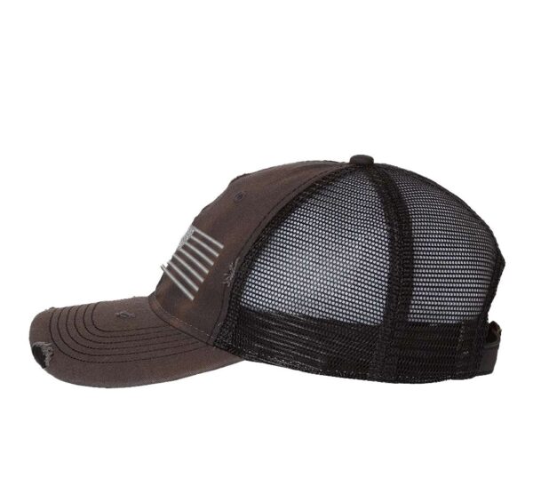 Gray American Flag Trucker Hat - Patriotic Snapback Cap