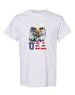 Bold eagle USA patriotic graphic tee with American flag design on premium cotton t-shirt for men