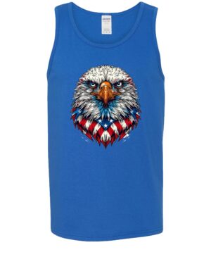 Bold Eagle With USA Flag Tie Patriotic Graphic Tank Top featuring a striking eagle and USA flag tie design, crafted from 100% heavy cotton.