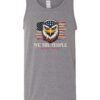 We The People America’s Saviors Patriotic Graphic Tank Top with Bold Eagle and American Flag design for patriotic Americans.
