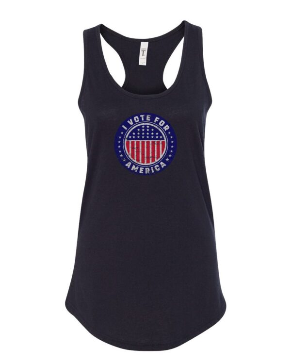 I Vote For America Graphic Woman’s Tank Top, Patriotic Graphic Printed Woman’s Tank - Image 5