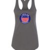 I Vote For America Graphic Woman’s Tank Top featuring a vibrant patriotic design with red, white, and blue elements