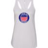 I Vote For America Graphic Woman’s Tank Top featuring a vibrant patriotic design with red, white, and blue elements
