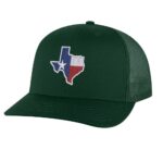 Classic Texas trucker hat with embroidered state flag design, mesh back, and adjustable snapback closure.
