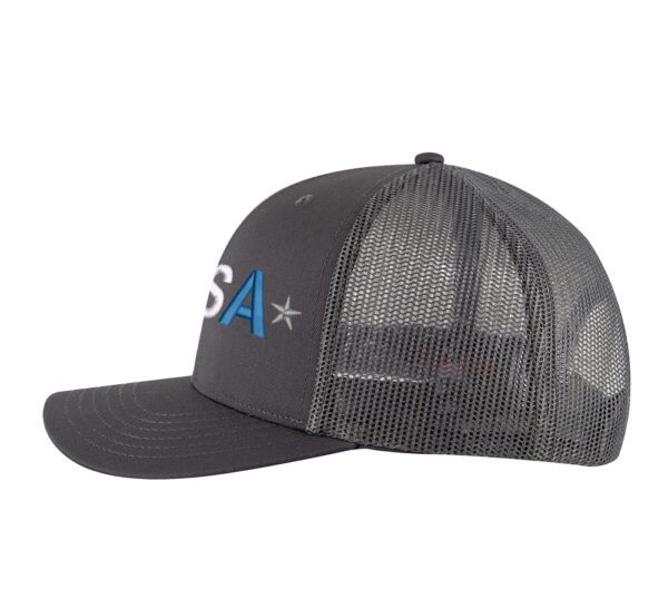 Classic Trucker Hat with Embroidered USA in Red, White & Blue - Mesh Snapback Cap