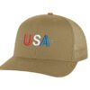 Classic Trucker Hat with Embroidered USA in Red, White & Blue - Mesh Snapback Cap