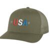 Classic Trucker Hat with Embroidered USA in Red, White & Blue - Mesh Snapback Cap