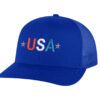 Classic Trucker Hat with Embroidered USA in Red, White & Blue - Mesh Snapback Cap