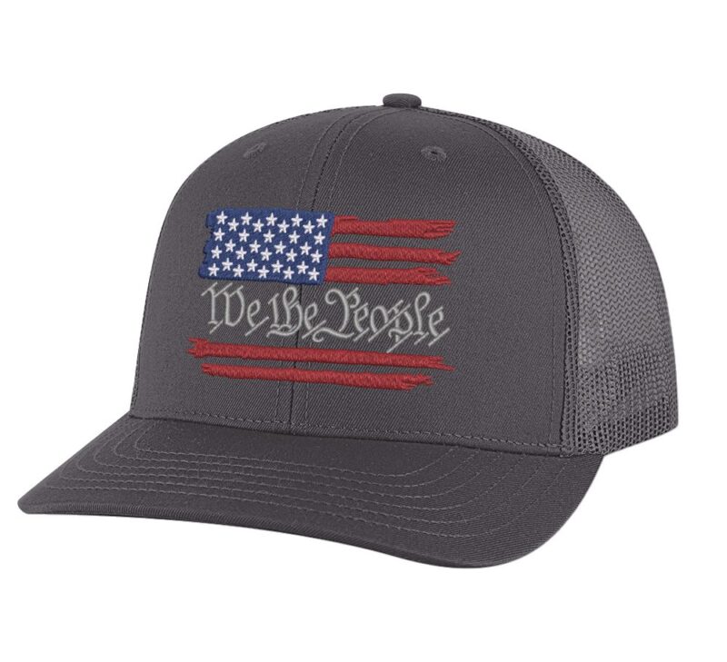 "Distressed American flag hat, ideal for 4th of July and freedom rallies"