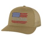 We The People Snapback Hat with distressed American flag design
